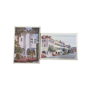 Bruce Watts Krucke Art Print Plaques Lot of 2 Southern Architecture Buildings